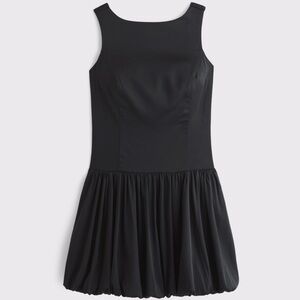 Abercrombie & Fitch Black Satin Bubble Dress
